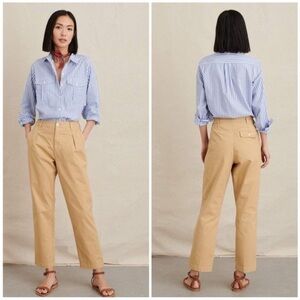 Alex Mill Women’s Boy Pleated Chino Pants Size 2 Khaki Tan Ankle Straight Leg